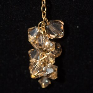 Golden shadow crystal cluster drop necklace image 2