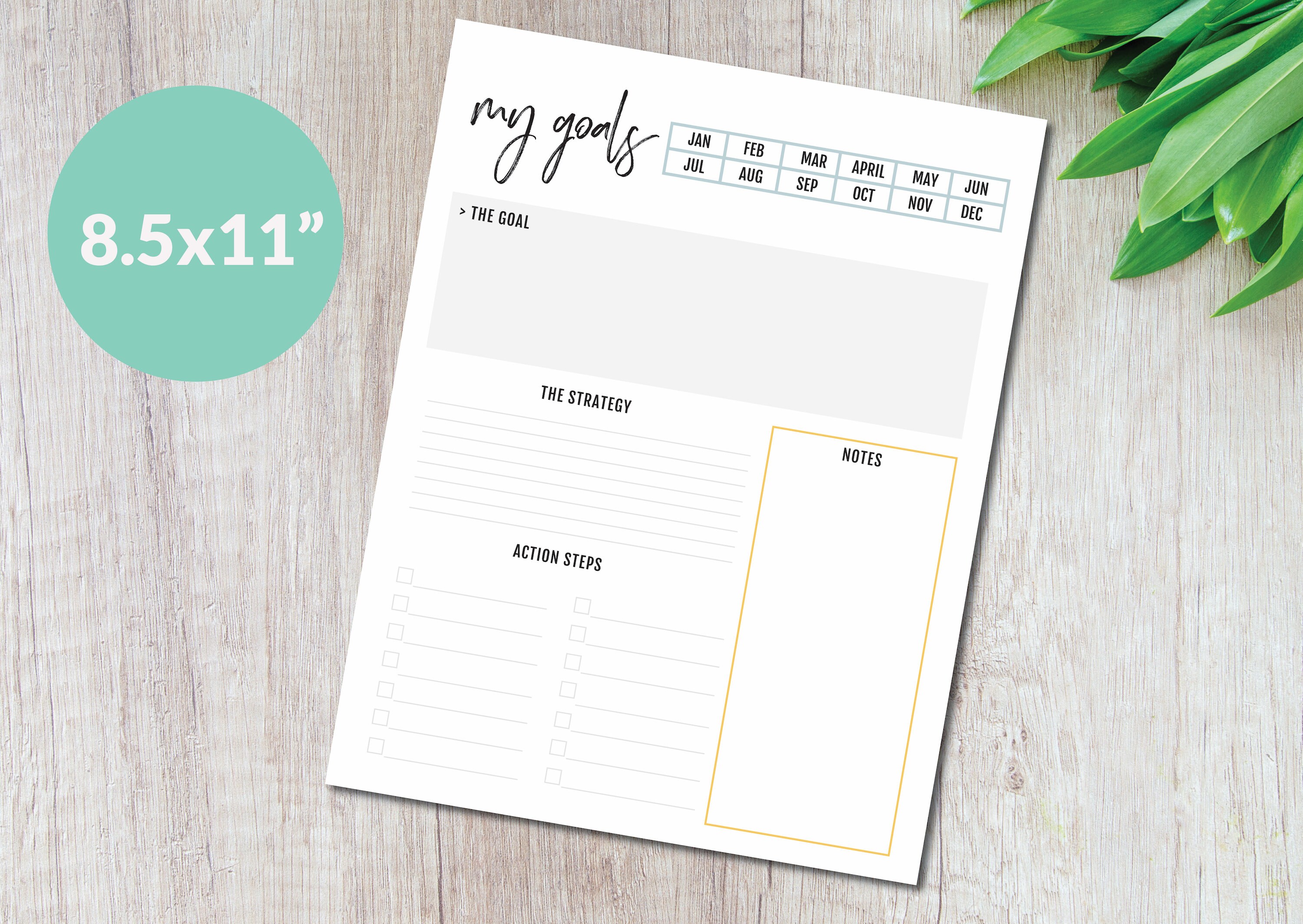 Printable Goal Setting Worksheet | Monthly Goal Setting Calendar | Goal ...