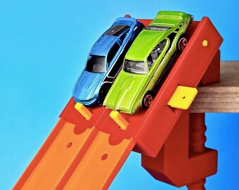 2-Lane Start Gate w/Clamp - (Compatible with Hot Wheels Race Track & Cars)