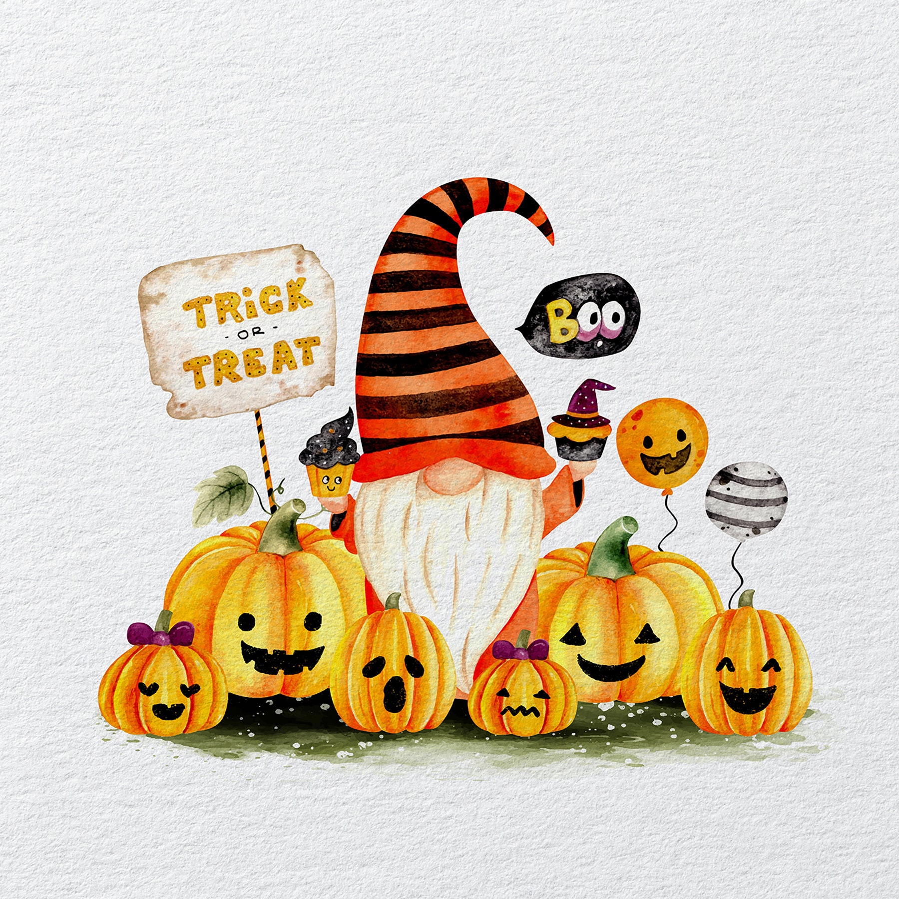 ノームパンプキントリックオアトリートハロウィン - ファブリック