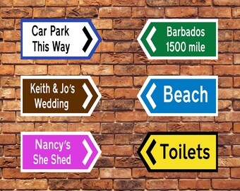 Personalised Custom Arrow Street Sign Any Text Colour Metal Art Typograhy Quote Metal Wall Fine Metal Art Prints, Metal Sign Tin Sign