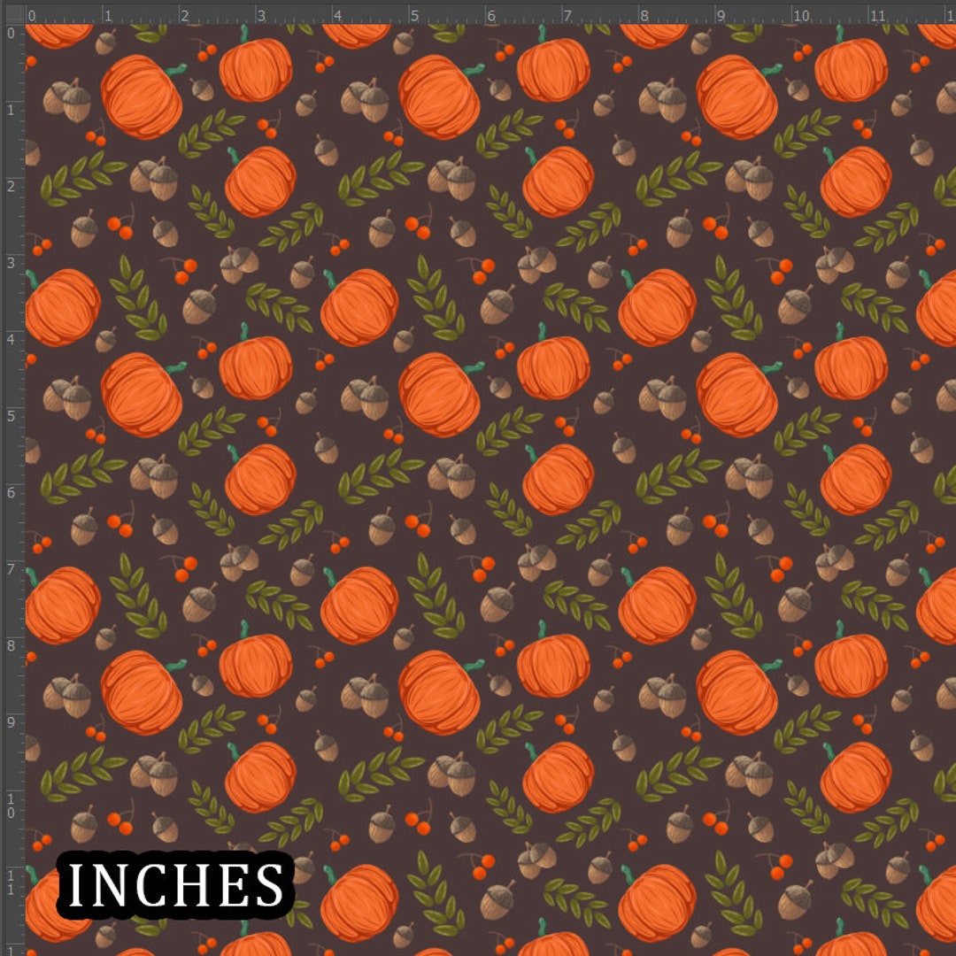 Autumn Pumpkin Acorn Wheat Pattern - Fabric Yard Fat Quarter Velvet ...