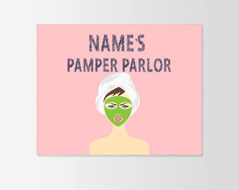 PERSONALISED PAMPER PARLOR Typography Inspirational Quote Wall Fine Art Prints, Art Posters