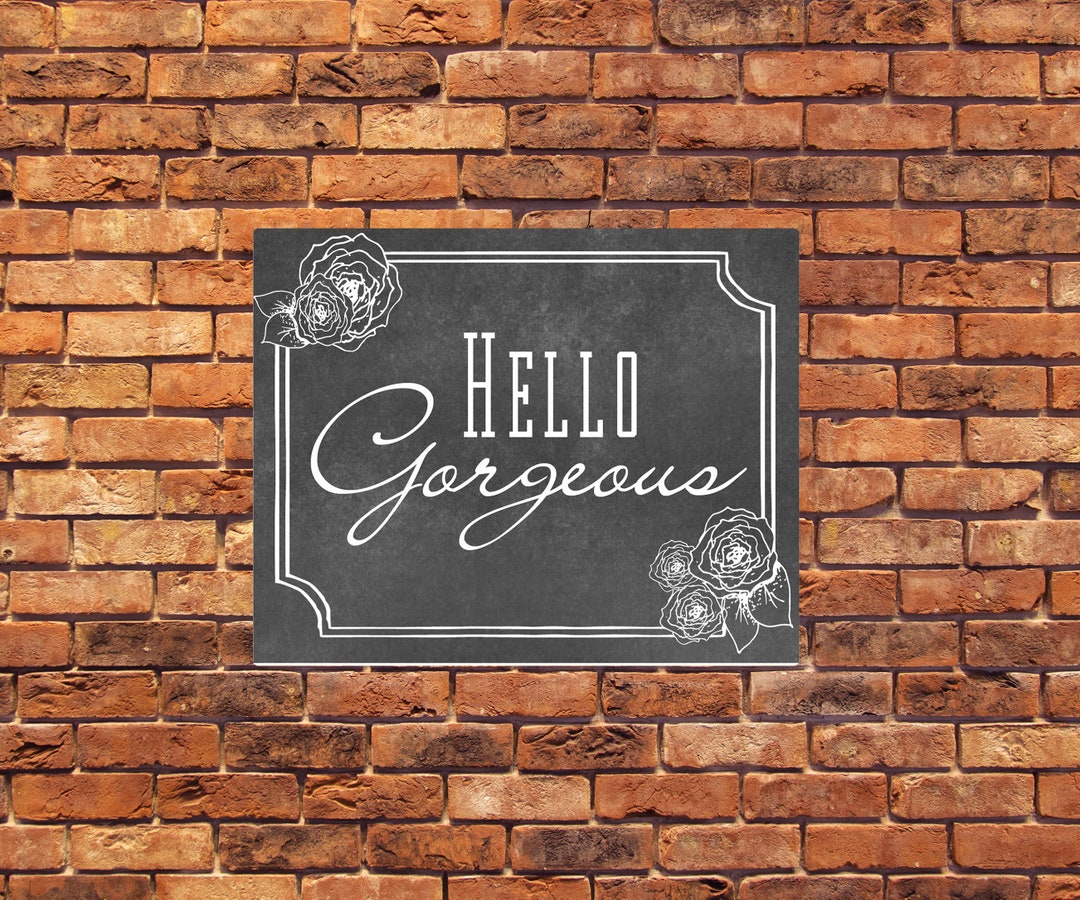 Hello Art Typography Inspirational Quote Metal Wall Etsy