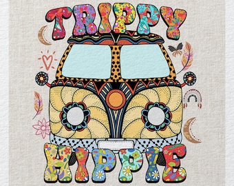 trippy hippie - Fabric Panels Cushion Panels Velvet Cotton Polycotton Spandex