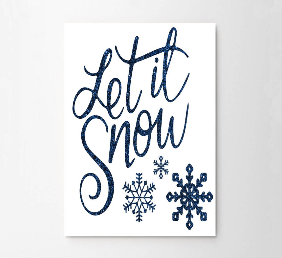 Let It Snow Winter Christmas Typograhy Inspirational Quote | Etsy