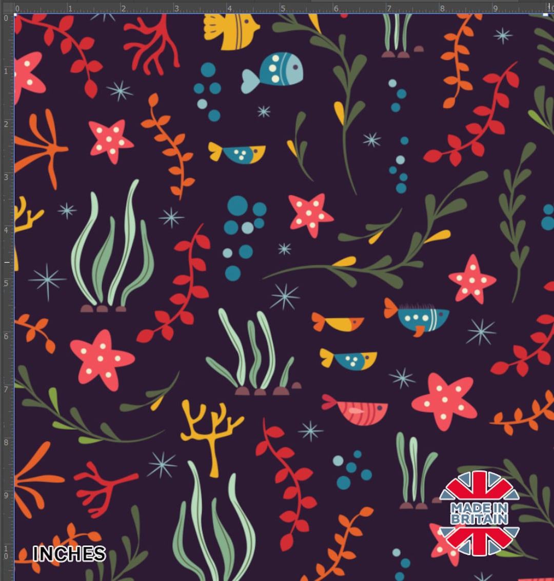 Sea Fisf Pattern Fish Ocean Sea Under Sea Starfish Pattern - Fabric Yard Fat Quarter ...