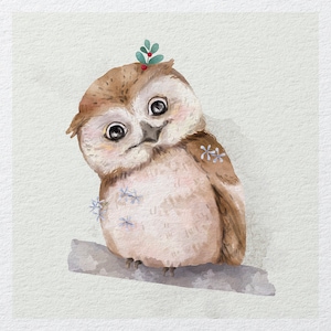 cute owl - Fabric Panels Cushion Panels Velvet Cotton Polycotton Spandex
