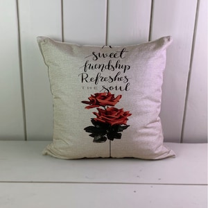 a sweet friendship refreshes the soul - Cushion Case Covers, Linen Look Textile With Or Without Inner