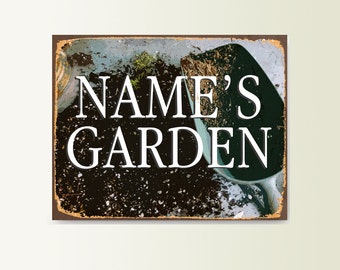 Personalised Custom Garden Sign Art Typograhy Inspirational Quote Metal Wall Fine Metal Art Prints, Metal Outdoor Tin Sign Customizable