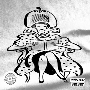 Hairdresser drawing Retro  - Fabric Panels Cushion Panels Velvet Cotton Polycotton Spandex