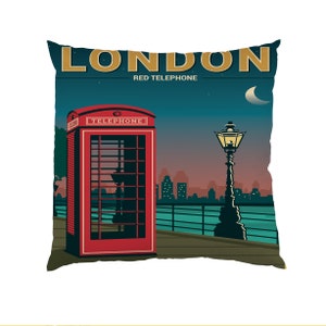 London Red Telephone Box Britain British UK Travel - Kussenhoesjes, fluwelen textiel met of zonder binnenkant