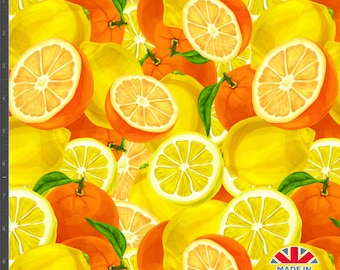 Oranges and Lemons  Pattern -  Fabric Yard Fat quarter Velvet Cotton Polycotton Spandex