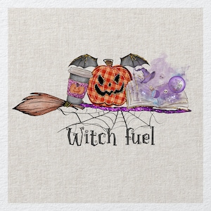 Witches Fuel Halloween Broomstick Pumpkins    - Fabric Panels Cushion Panels Velvet Cotton Polycotton Spandex