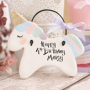 Personalised Unicorn ornament, Birthday gift for girl, Nursery decor,New baby gift,Baby shower,Personalized gifts,Party favors, Unicorn gift image 7