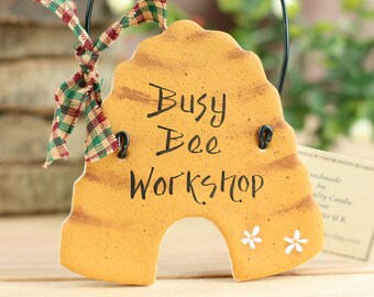 Personalised Bee Hive wall hanging ornament, New home gift, Hall decoration, Bee lovers gift, Our First Home, Busy bee hive, Bumble bee hive