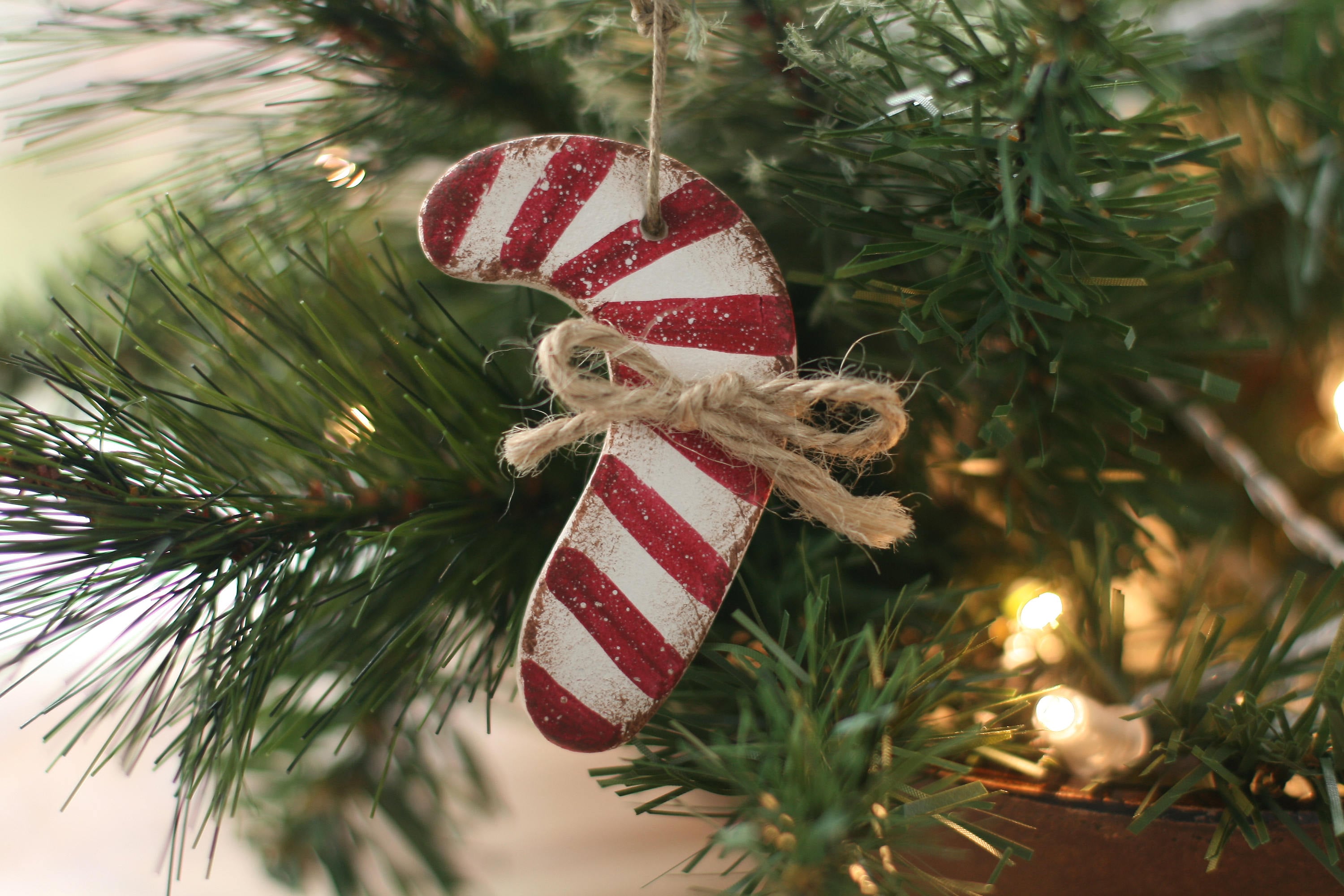 Salt Dough Candy Cane Hanging Primitive Tree Decorationscandy | Etsy UK