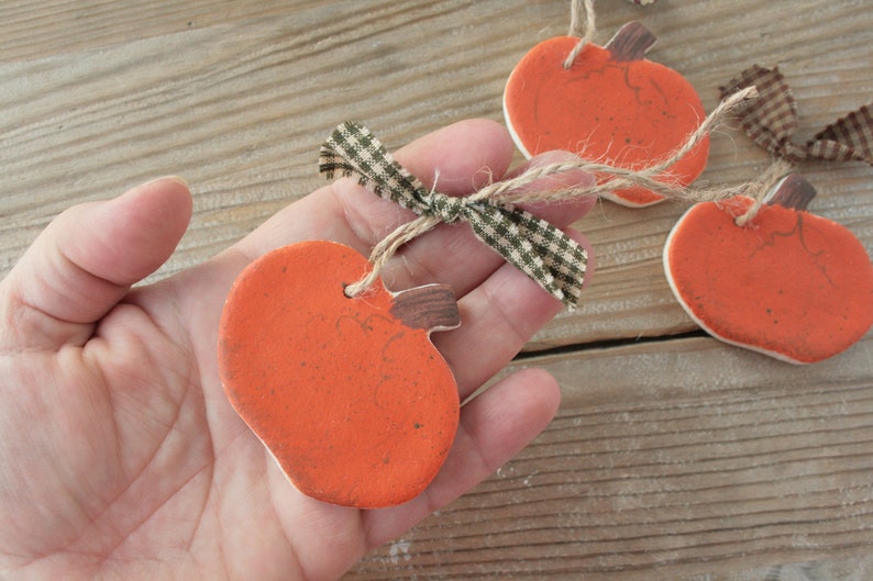 Salt dough pumpkin Halloween hanging ornament Halloween tree Etsy