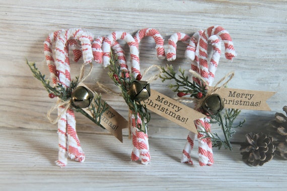 Candy Canes/Christmas/Farmhouse/Set of 12/Ornaments 