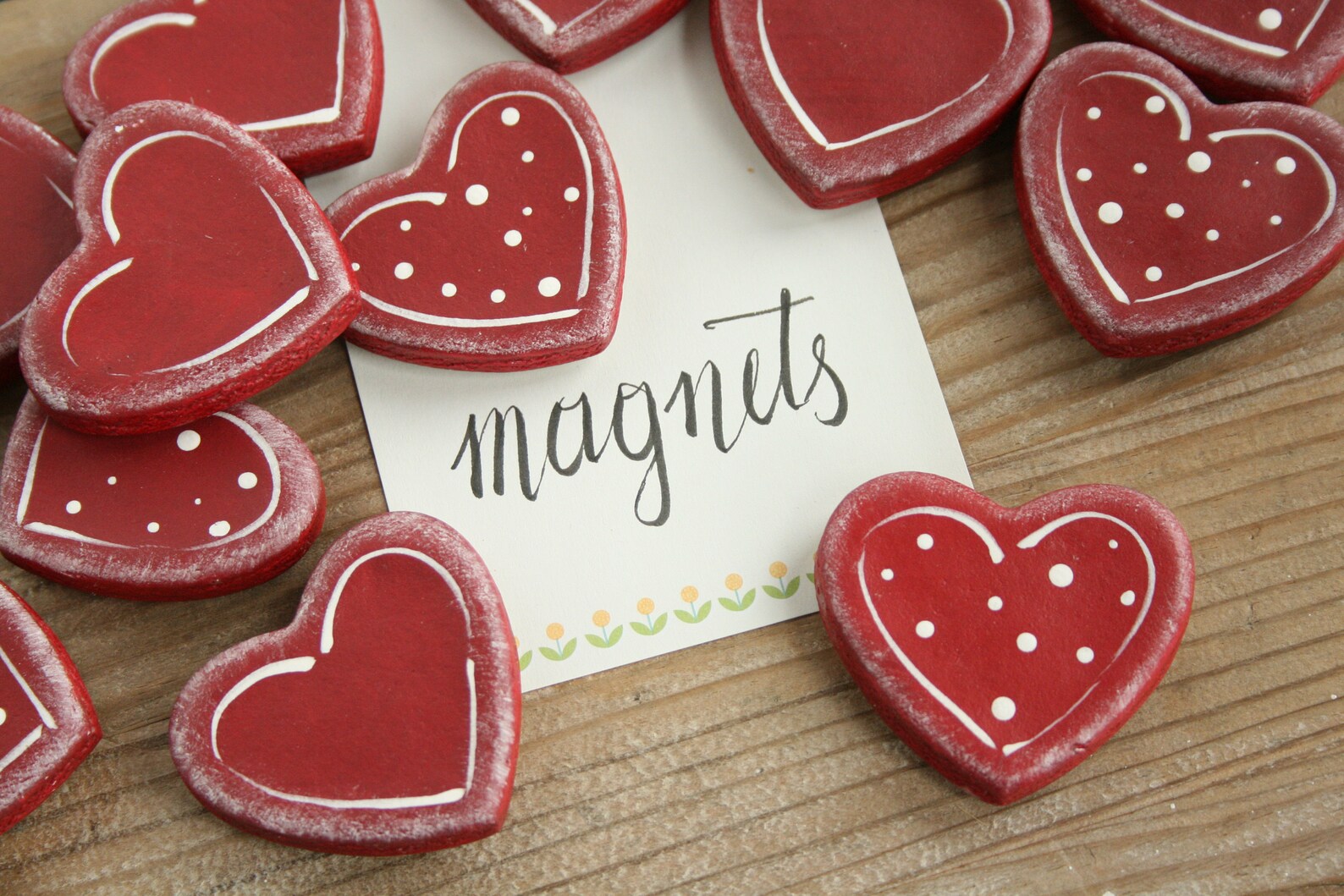 Heart Set of 2 Made From Salt Dough Fridge Etsy UK