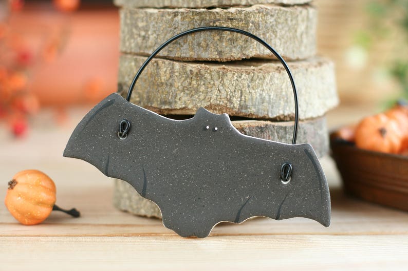 Bat Halloween decorations Salt Dough Ornaments Bats Halloween Etsy