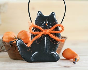 Black Cat Halloween decorations Salt Dough Ornaments, Halloween tree hanging decor, Wall decorations, Halloween gift, Halloween party favors