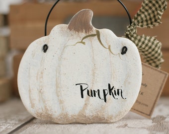 Pumpkin, Primitive Fall, Autumn, Halloween decorations,Happy fall,Wall hanging ornaments,White pumpkin decorations,Autumn gift, Autumn decor