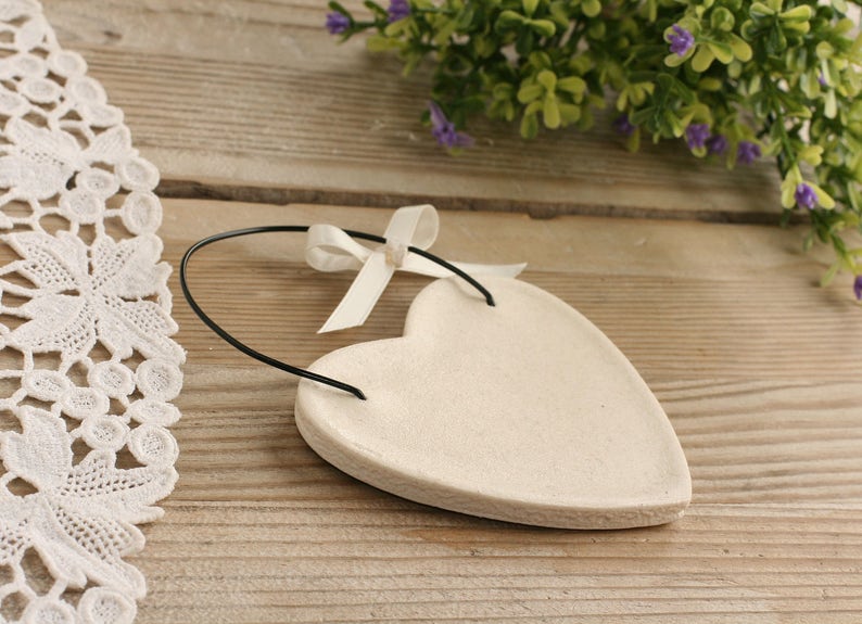 Thank you gift White Heart Sisters gift salt dough hanging ornament More than just a friend ... Personalised heart gift for sister