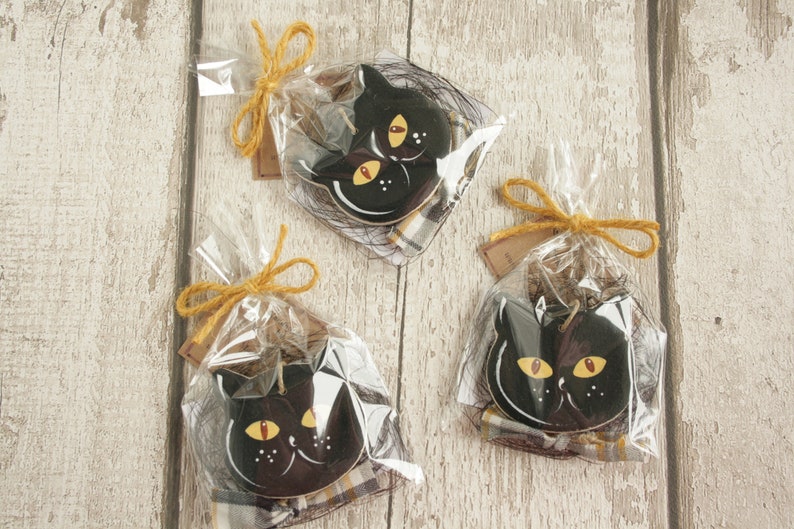 Salt dough cat Halloween hanging ornament Halloween tree Etsy