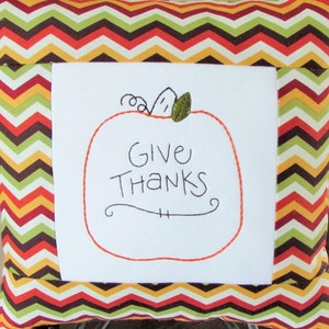 5x7 Pumpkin hand embroidery pattern. Great addition to your Thanksgiving decor image 1