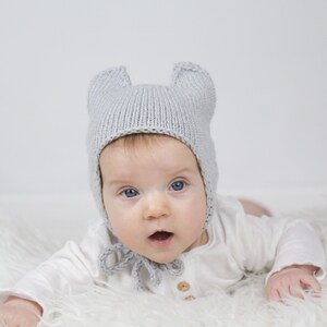 MADE TO ORDER/ Hand Knitted Baby Hat With 2 Small Ears/ Merino - Etsy ...