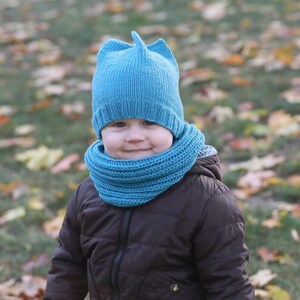 MADE TO ORDER/ Hand knitted baby hat with 4 small ears/ Merino wool image 3