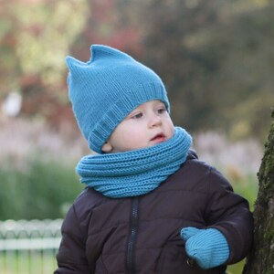 MADE TO ORDER/ Hand knitted baby hat with 4 small ears/ Merino wool image 2