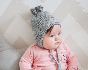 MADE TO ORDER Hand knitted baby hat Winter hat merino wool
