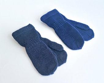 READY TO SHIP/ Hand knitted mittens for toddler/ Merino wool/ Size 3 years