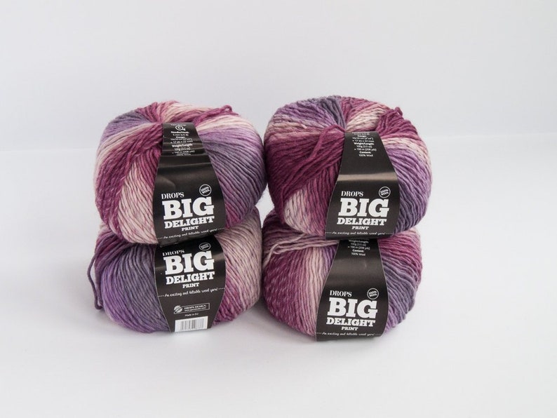 Value Pack 4 Skeins Drops Big Delight 100 Sheep Wool Yarns Etsy