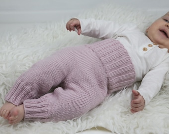 MADE TO ORDER/ Hand knit baby pants / Merino wool