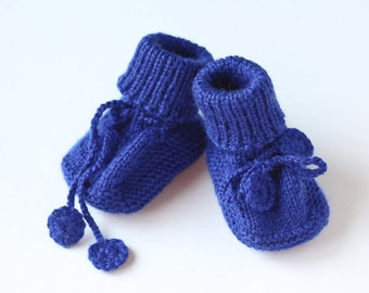 MADE TO ORDER/ Hand knitted baby booties/ merino wool