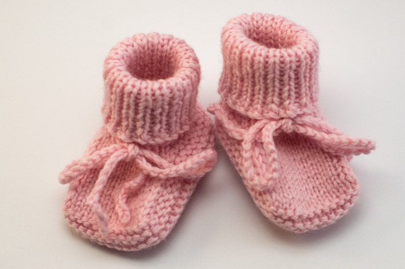 MADE TO ORDER/ Hand knitted baby booties/ Merino wool image 2