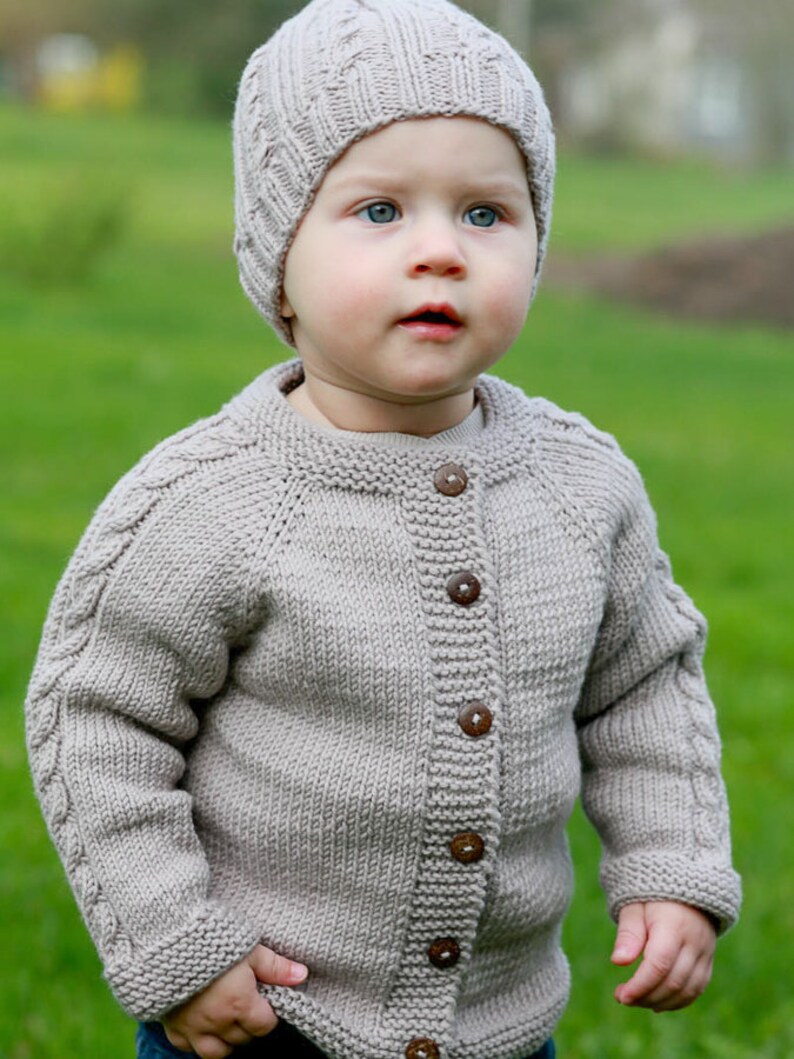 MADE TO ORDER/ Hand Knitted Baby Sweater With Coconut Buttons/ Etsy
