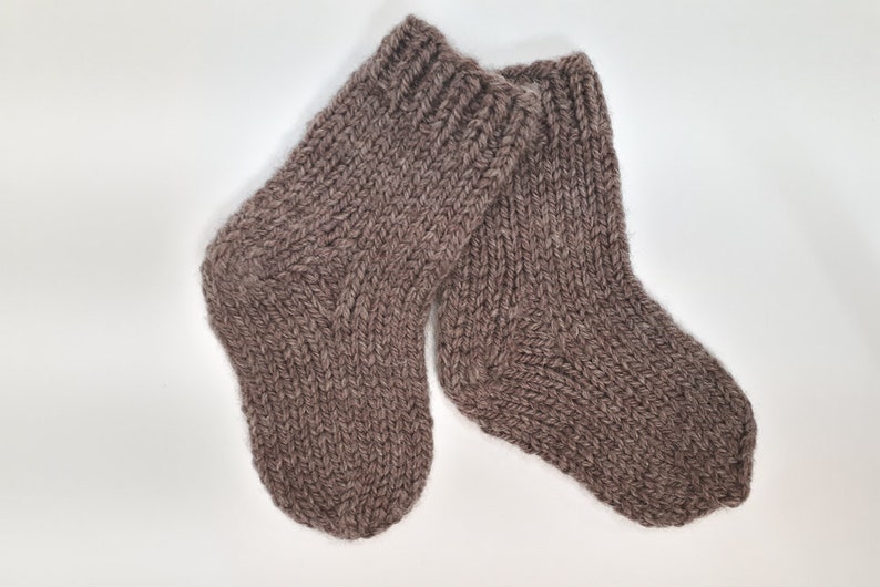 MADE TO ORDER/ Hand knitted baby socks/ Sheep wool Beige