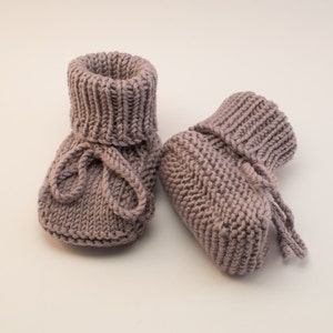 MADE TO ORDER/ Hand knitted baby booties/ Merino wool image 5