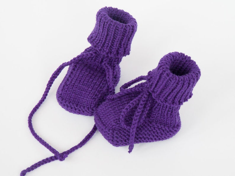 MADE TO ORDER/ Hand knitted baby booties/ Merino wool image 7