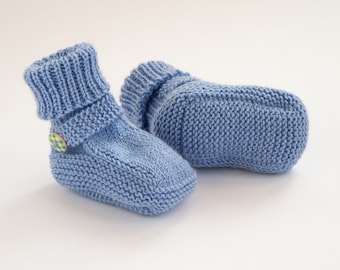 MADE TO ORDER/ Hand knitted baby booties/ merino wool