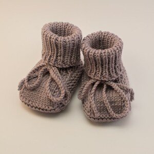 MADE TO ORDER/ Hand knitted baby booties/ Merino wool image 4