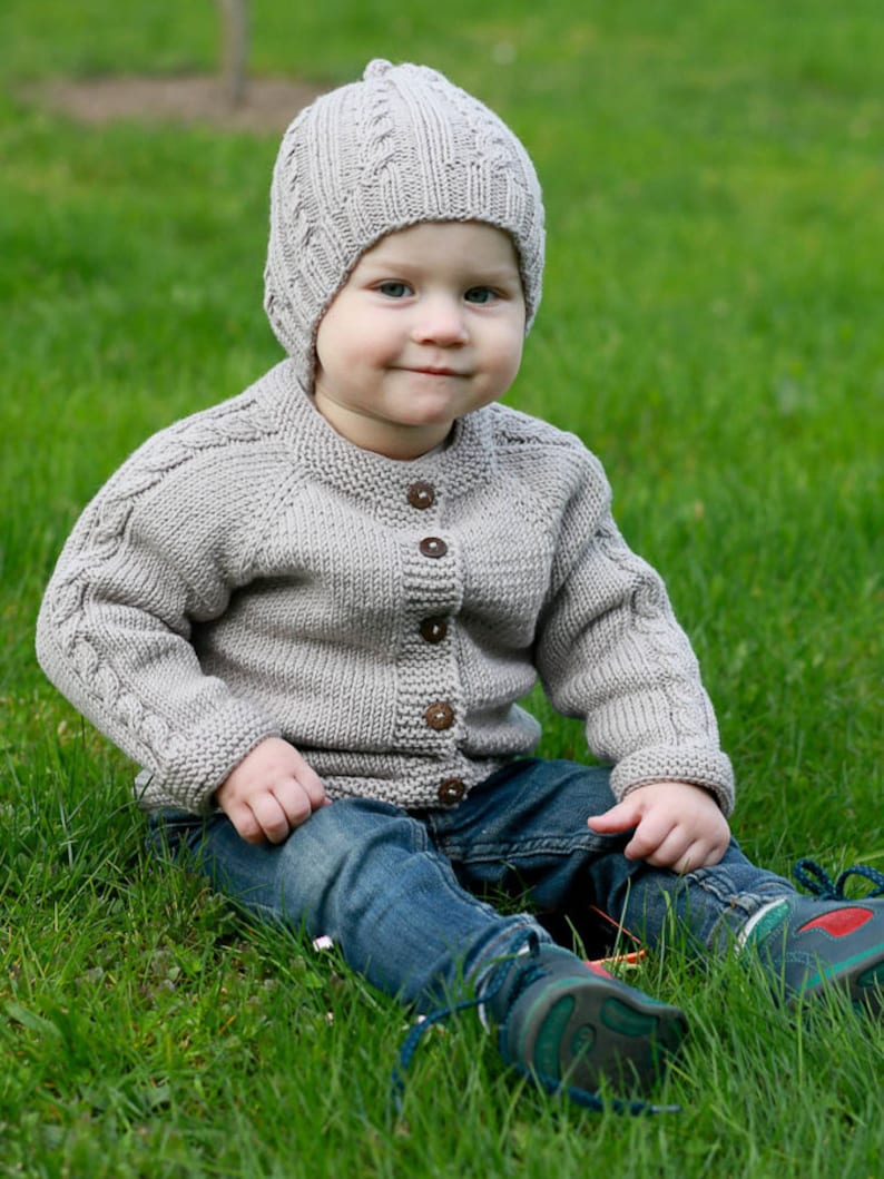 MADE TO ORDER/ Hand Knitted Baby Sweater With Coconut Buttons/ Etsy