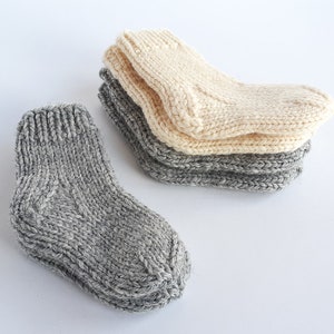 MADE TO ORDER/ Hand knitted baby socks/ Sheep wool image 3