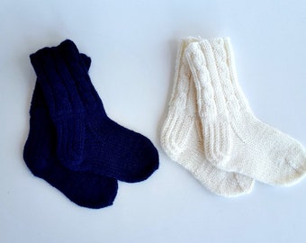 READY TO SHIP/ Hand knitted baby socks/ Merino wool/ Size 3-6 months