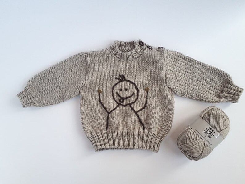MADE TO ORDER/ Hand knitted baby boy sweater with embroidered Etsy
