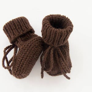 MADE TO ORDER/ Hand knitted baby booties/ Merino wool image 6